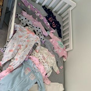 Baby girl 3-6 pajamas 14 piece